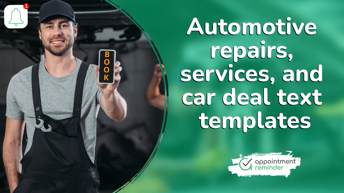 Text & SMS Templates for Automotive Services & Car Dealers Appointment Reminder